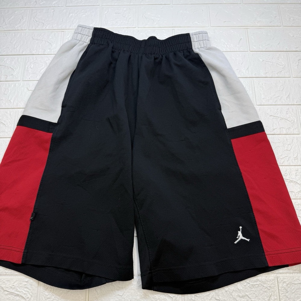 Jordan Jumpman Mens Large Mesh DriFit Basketball Shorts Black Red 638145-011